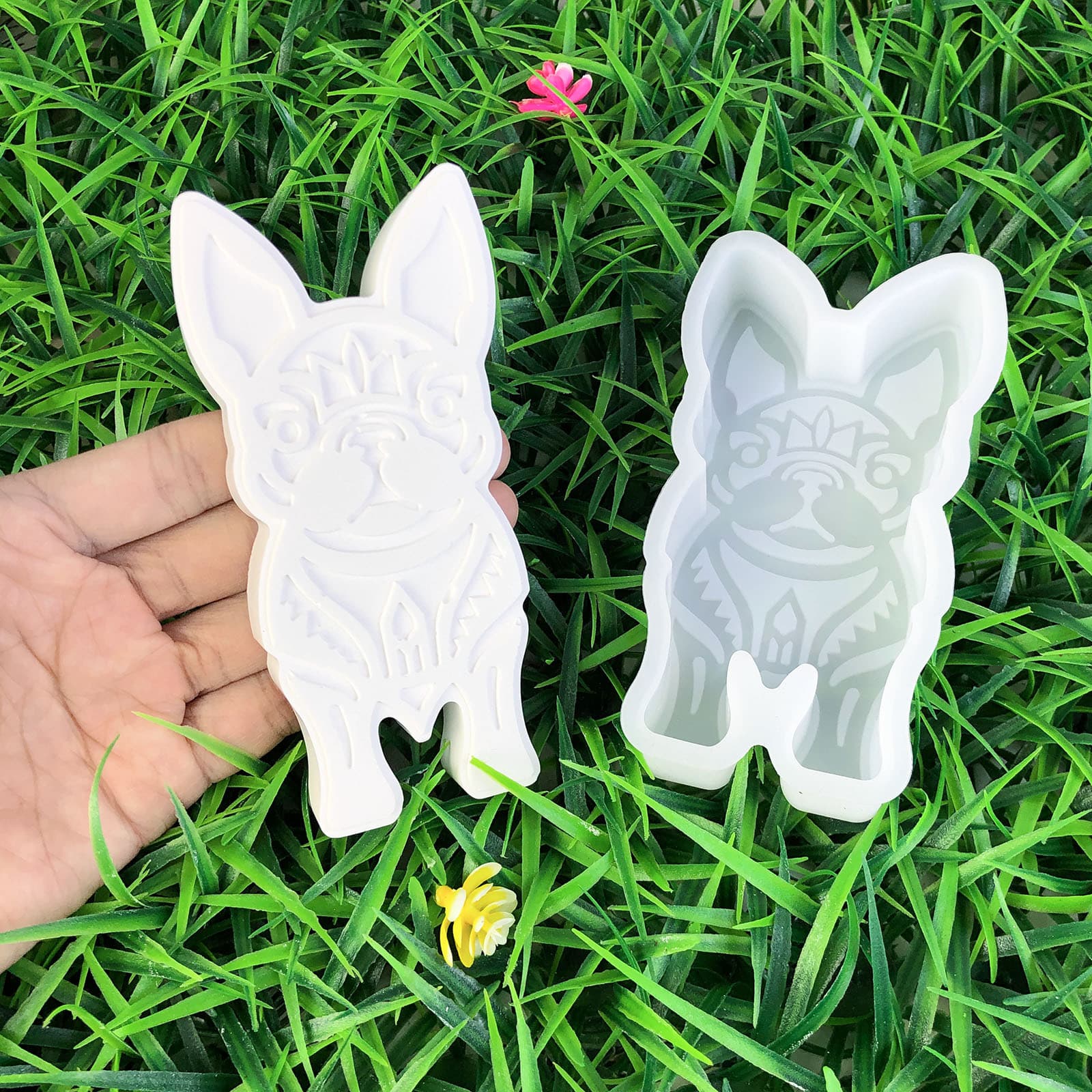 X0527 dog ornament decoration mold, ornament DIY silicone mold
