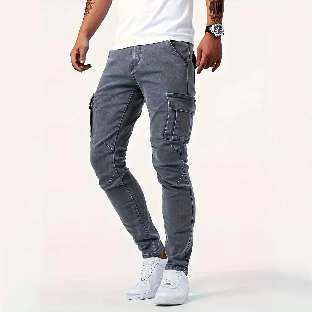 Men's Workwear Casual Pants for Foreign Trade, Aliexpress Amazon Men's Denim Work Pants, Stretchy and Fashionable Men's Clothing, Elastic