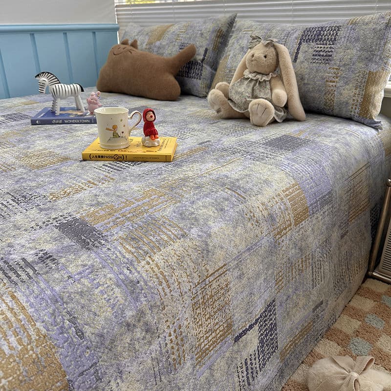 Summer Sweat-Absorbent Breathable Coarse Linen Three-Piece Set Cotton Linen Thickened Cooling Mat Cushion Amazon