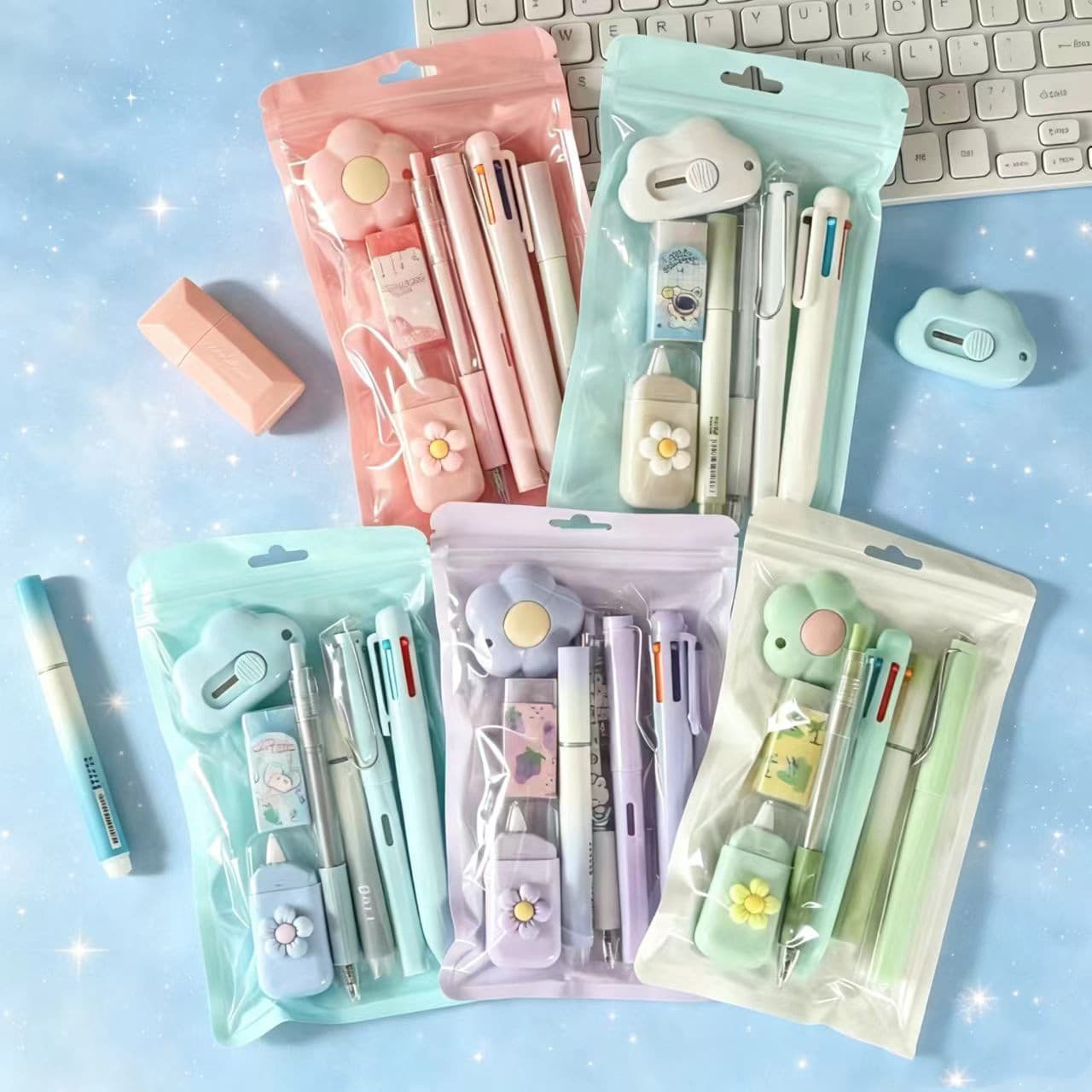 Cross-border students start-of-term stationery set 7-piece gift pack high-looking students start-of-term gift gel pen set