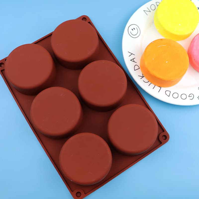 Wholesale 6-Cavity Large Cylinder Silicone Cake Mold, Cold Process Soap Mold, Chocolate Mold, Household Handmade Soap Tool