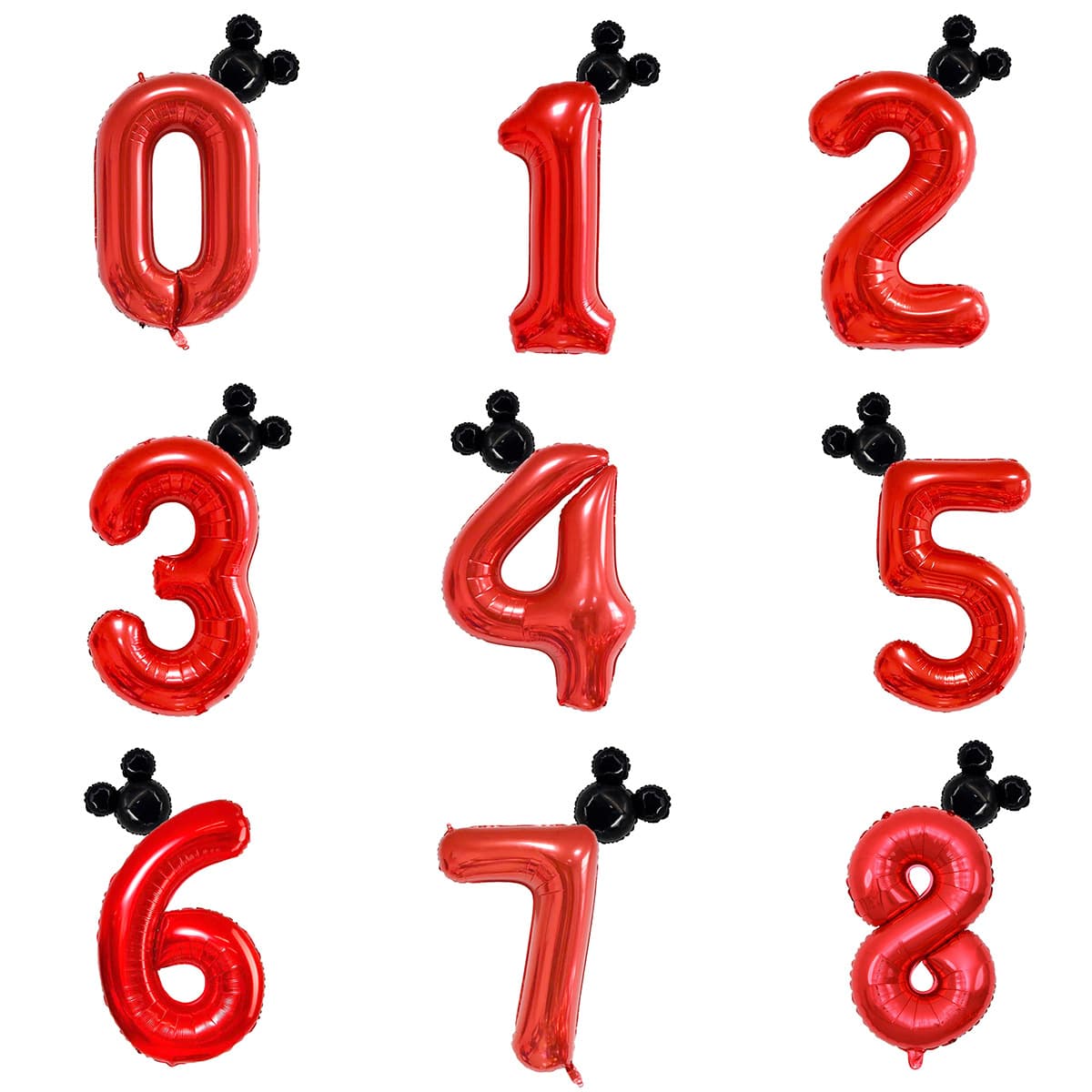Cross-border 40-inch American version of Mickey head red digital aluminum film balloons birthday party supplies anniversary decorative balloons