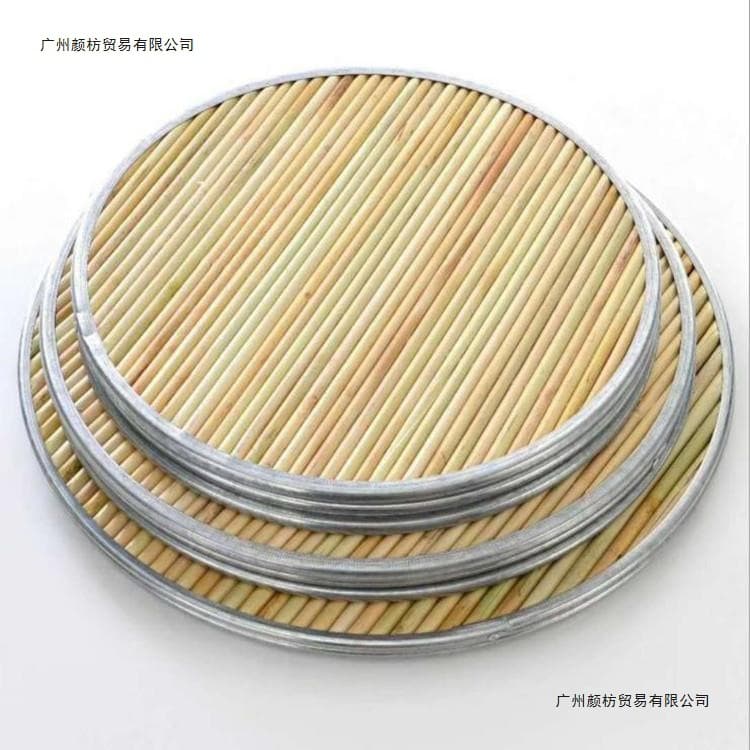 Round Sorghum Stalk Dumpling Mat Handmade Double-Layer Steamer Mat with Edging and Thickened Noodle Mat Pot Lid Sorghum Stalk Cover