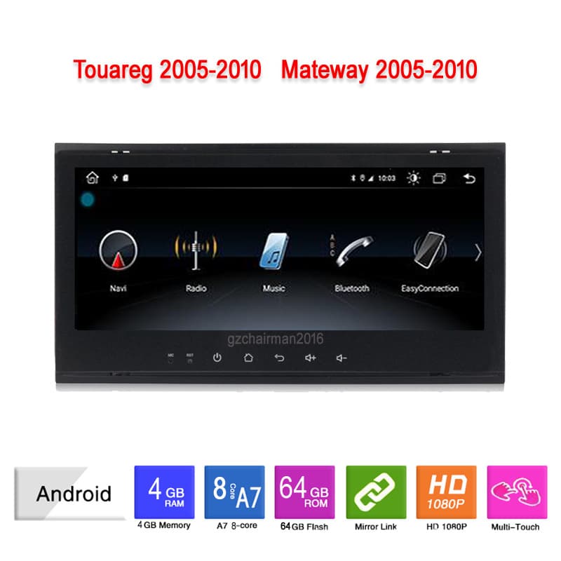 For Volkswagen Touareg 05-10 Smart Android Large Screen IPS Navigation 8.8-inch 4+64GB