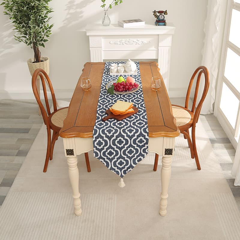 Simple Jacquard Yarn-Dyed Geometric Pattern Dining Table Runner, Coffee Table, Shoe Cabinet, TV Cabinet Towel Cover Cloth, Cross-Border Amazon