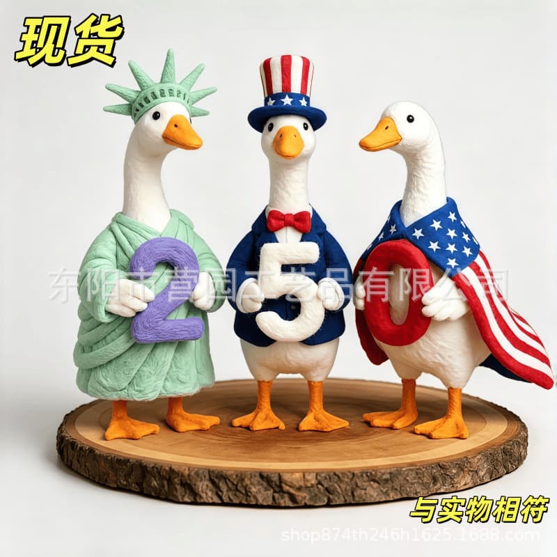 New Cross-Border 250th Anniversary Felt Goose Set Plush Ornament
