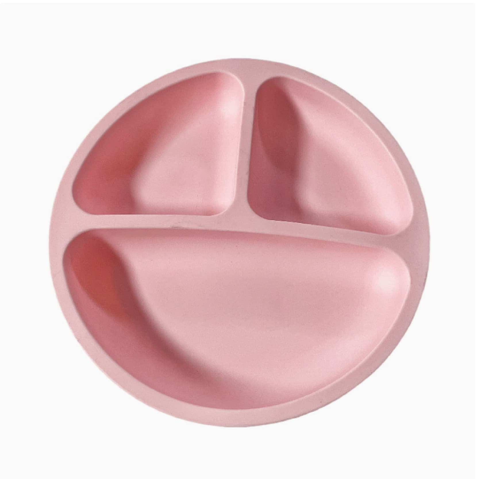 Best-selling Baby Silicone Smile Face Plate with Four Reinforced Suction Cups, Divided Silicone Bowl for Baby Feeding