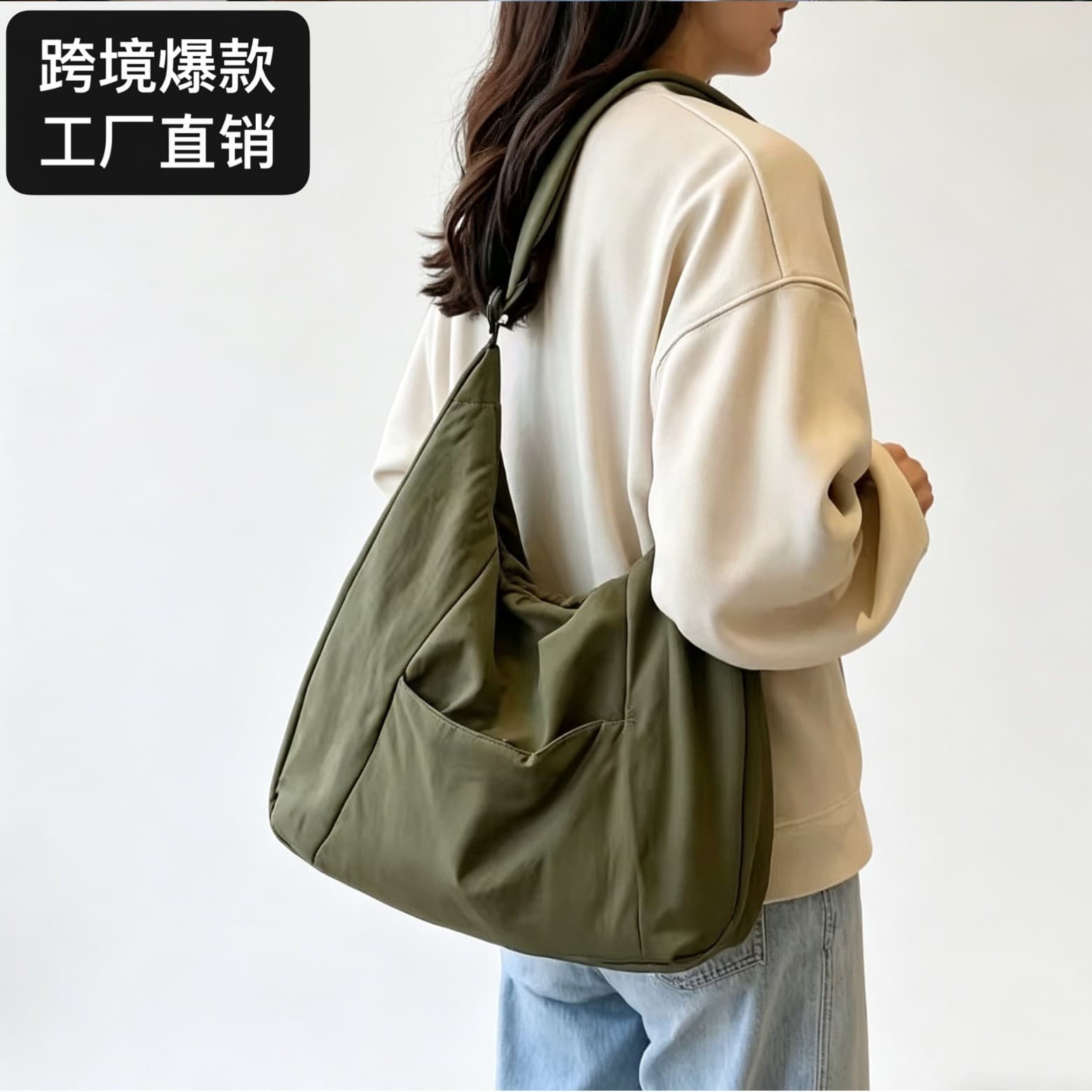 Large Capacity Canvas Women's Bag 2026 New Trendy Casual Tote Simple Commuter Underarm Shoulder Bag