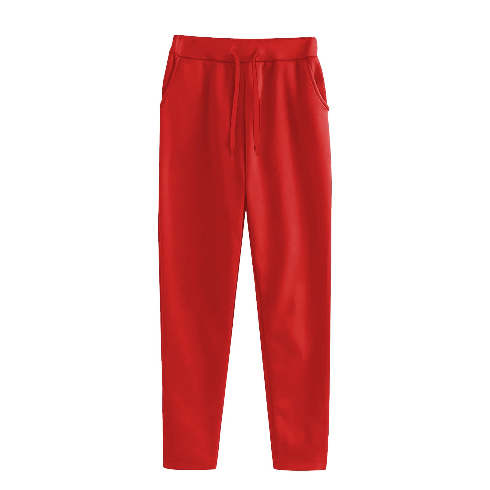Cross-border Amazon Casual Versatile Straight-Leg Lounge Pants Solid Color Sweatpants Spring Summer Unisex Athletic Long Pants Export Fleece-Lined