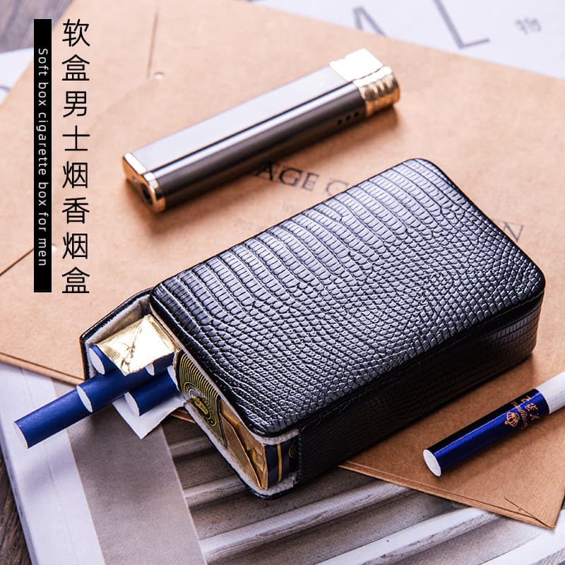 Cross-border lizard pattern cigarette box, soft package men's cigarette box, twenty soft package cigarette box, cigarette box anti-pressure
