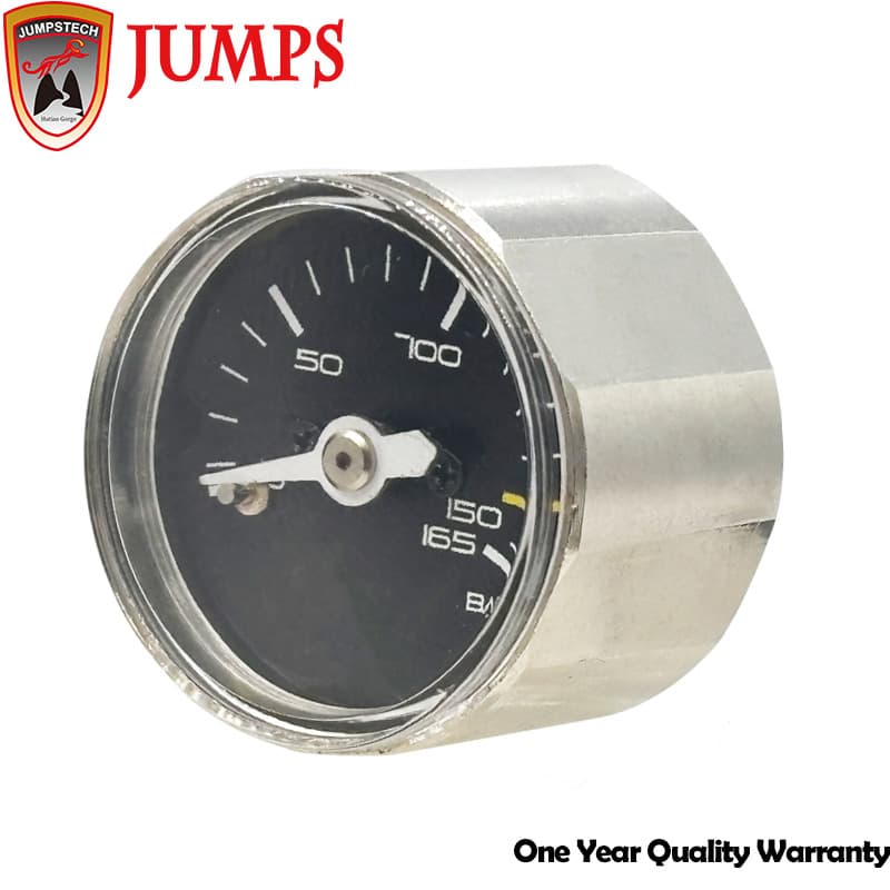 Factory Supply 28mm Mini Pressure Gauge 165bar High Pressure Movement Air Pressure Gauge Chrome-Plated Brass Housing