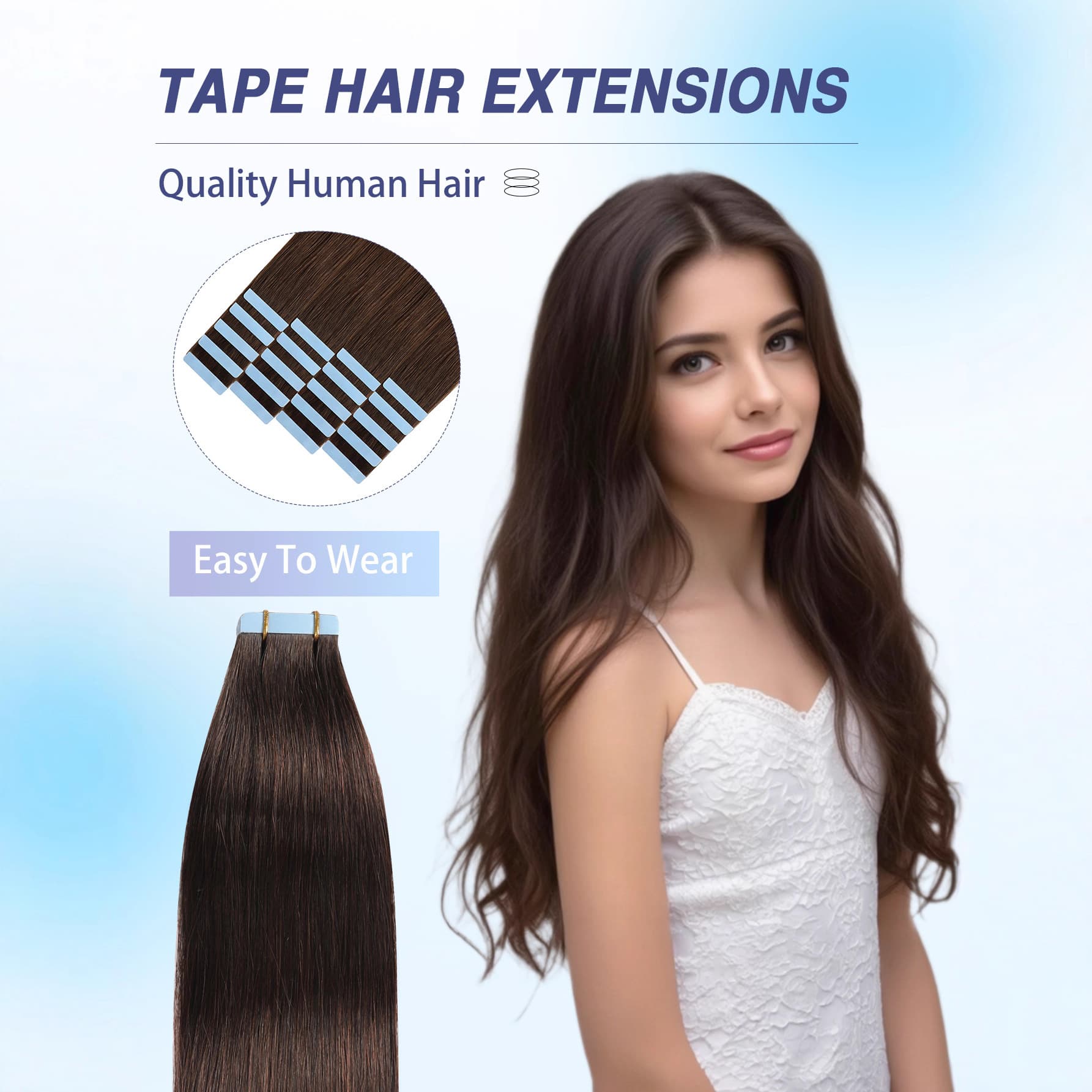 Real Hair Tape Hair Extensions Factory Direct Real Straight Hair European American Stock Tape Hair