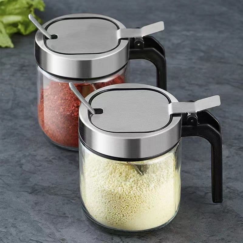 High-end Kitchen Spice Box, Salt Jar, Glass Spice Bottle, Household Seasoning Container Storage Set