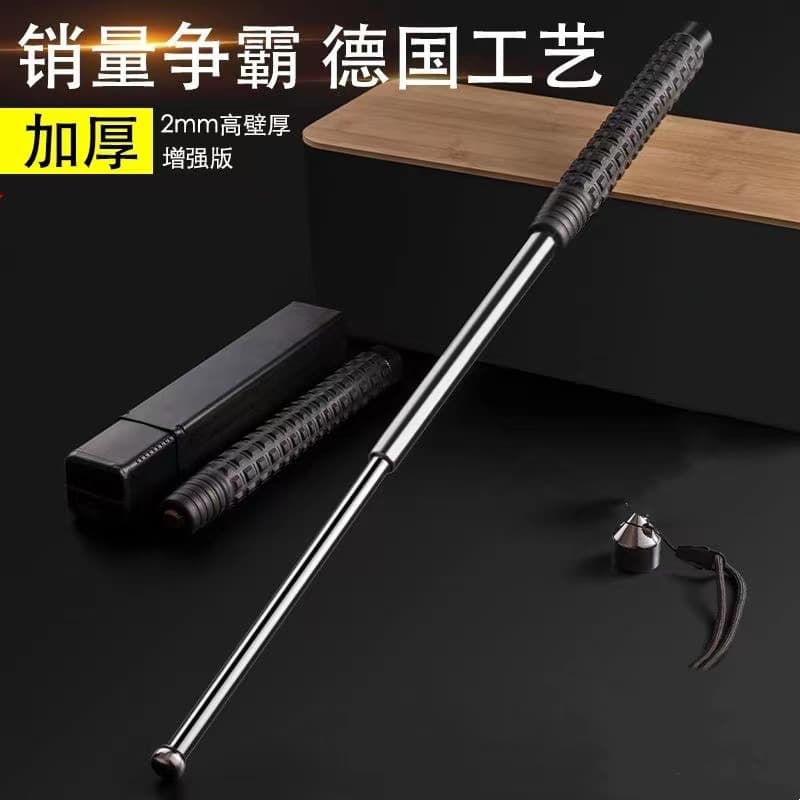 Factory Direct Hummer Metal Tactical Baton Self-Defense Vehicle Car Solid Three-Section Telescopic Baton