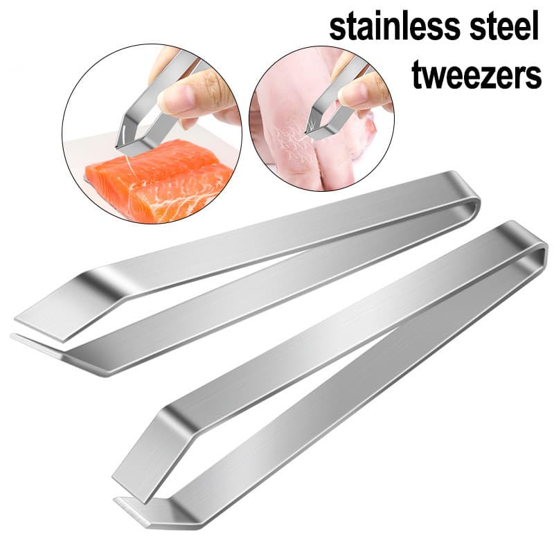 Stainless steel hair removal tool, kitchen pig hair tweezers, chicken feather remover, fish bone and spine tweezers, duck and pig hair clamp