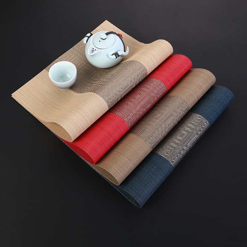 New Chinese Style Zen Tea Mat Table Flag Tablecloth Waterproof Polyester PVC Tea Tray Mat Living Room Decorative Accessories