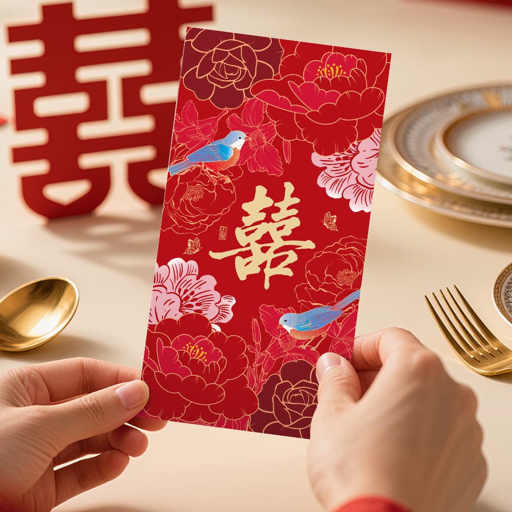 Chinese traditional style red envelope, premium wedding red packet for bridal door games, festive wedding red envelope
