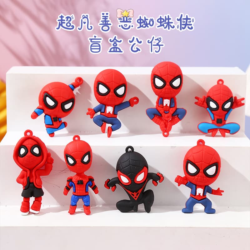 Cartoon Spiderman Keychain Doll PVC Silicone Bag Pendant Accessory Small Gift Key Ring Holder Luxury Brand Fashion Jewelry