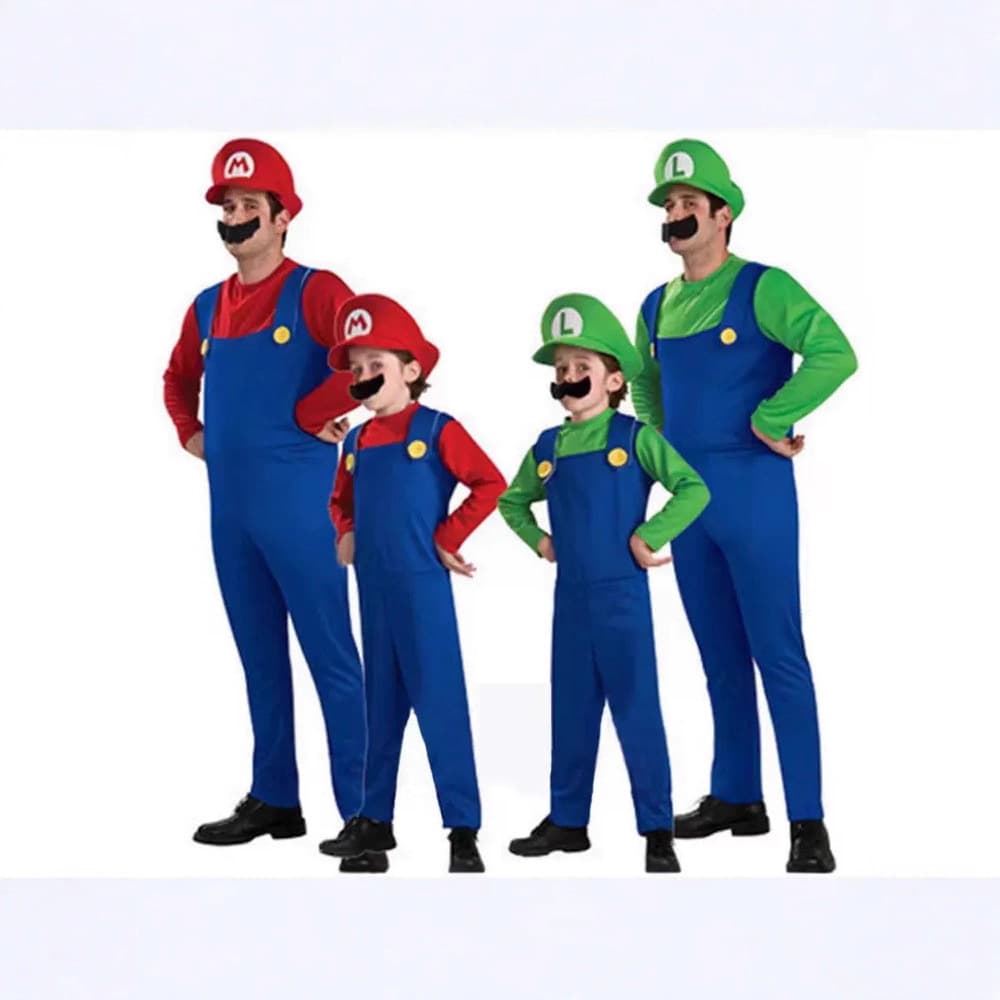 Halloween Super Mario Costume Anime Cosplay Costume Mario Set Theme Party Performance Costume
