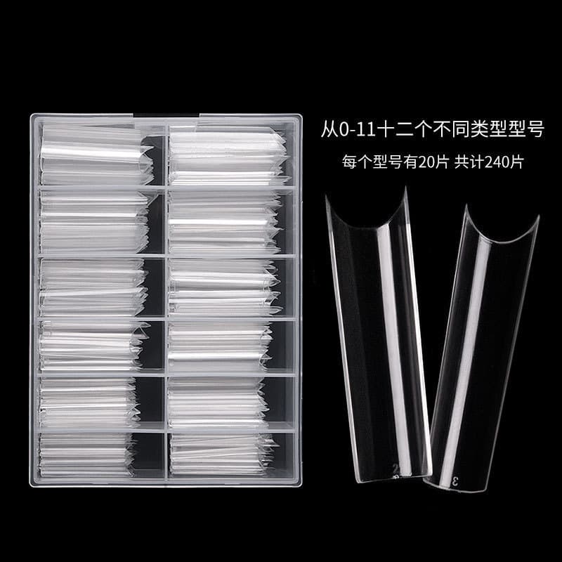 Factory Direct Finished Nails C-Curve Full Cover Tips Extra Long French False Nails 100pcs Box Wholesale Stock