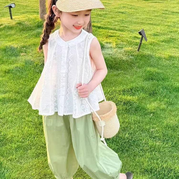 Girls Summer Suit 2026 New Baby Girl Korean Style Western Style Children's Summer Clothes Dolly Shirt Casual Pants Two-piece Set