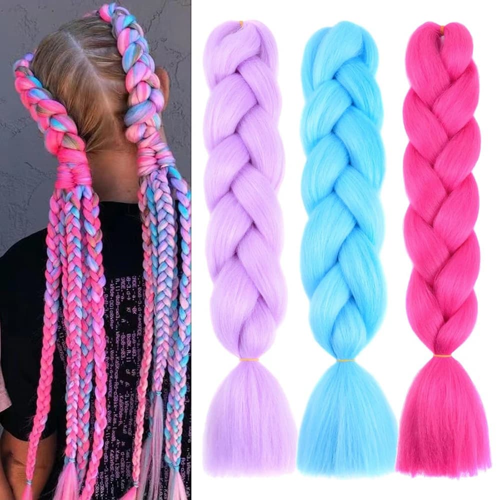 High-temperature silk braided African wig, jumbo braid hair, gradient color synthetic fiber braided dreadlocks hair tie