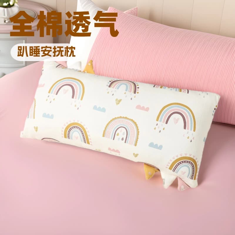 Cross-border cotton chewable baby pillow baby soothing nap pillow skin-friendly breathable anti-tummy sleeping removable pillow