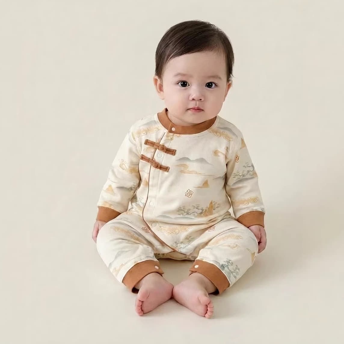 Baby Romper Autumn ~ 15 Months Baby Class A Newborn Clothes New Chinese Style Baby Outfit Photo Autumn Thin Style