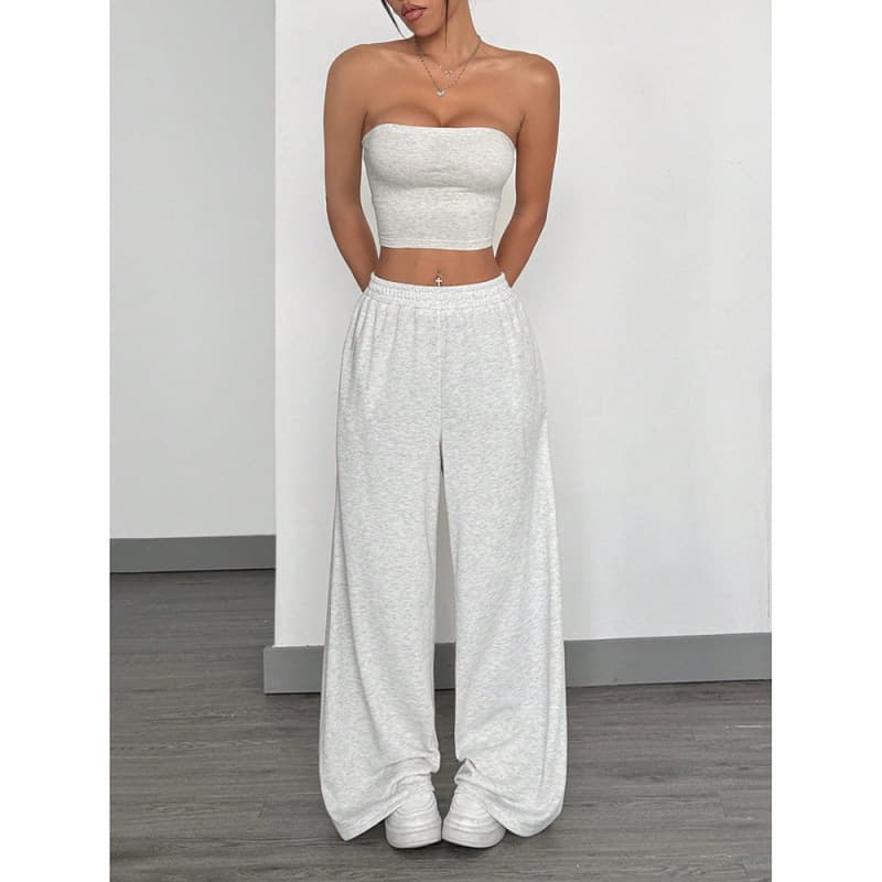 Men's Straight Casual Pants, European Size, Hong Kong Style Sweatpants, Loose Versatile Solid Color Wide-Leg Pants, Trendy Sweatpants Factory
