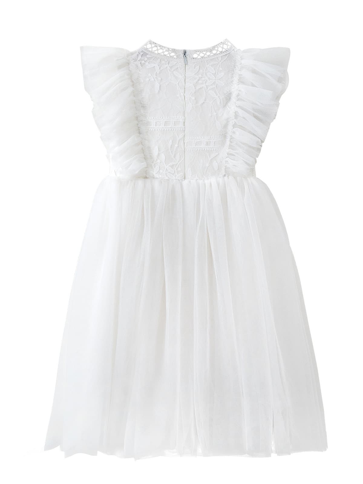 Lingfeng Apparel Girls Lace Dress 2026 Summer Amazon Kids Sweet Tulle Midi Dress