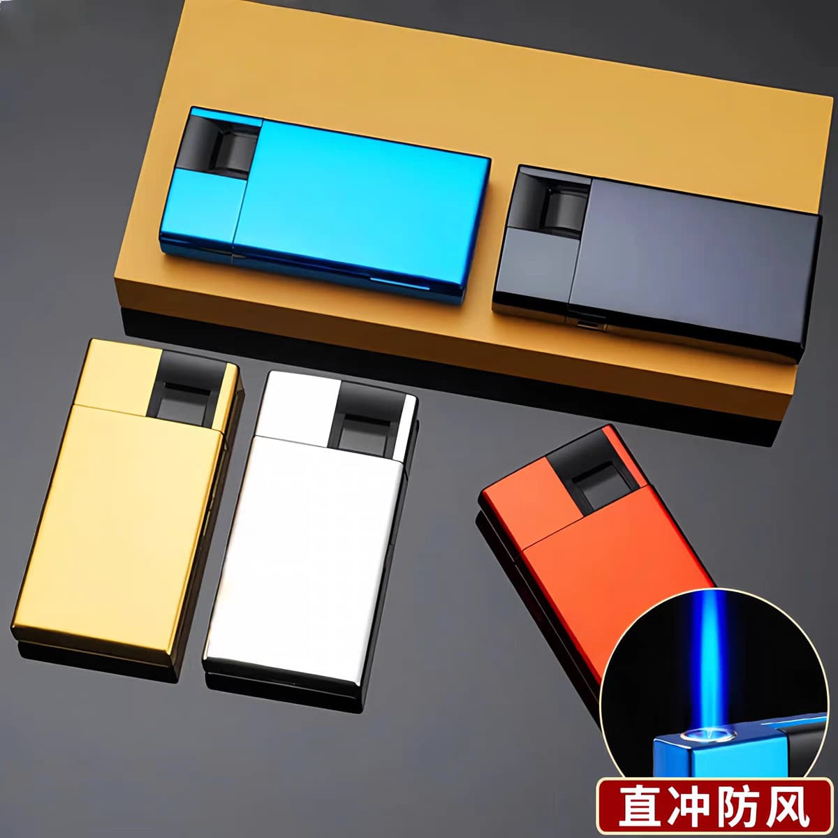 Factory wholesale metal refillable lighter with LG logo, internet-famous high-end disposable windproof lighter, customizable