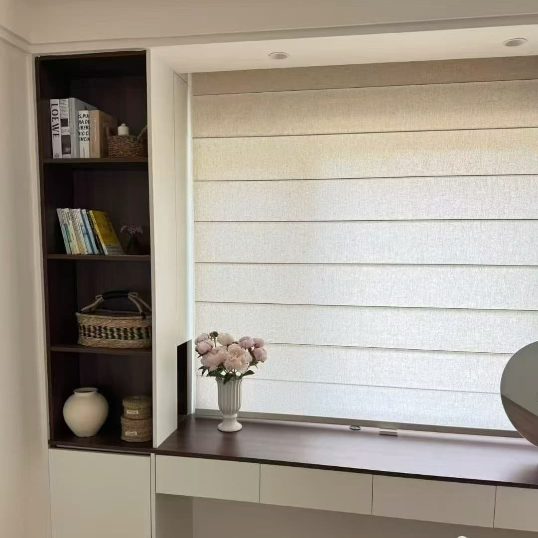 Linen Roman blinds, French double-layer day and night Roman blinds, Japanese-style curtains, bedroom cloakroom, living room folding curtains