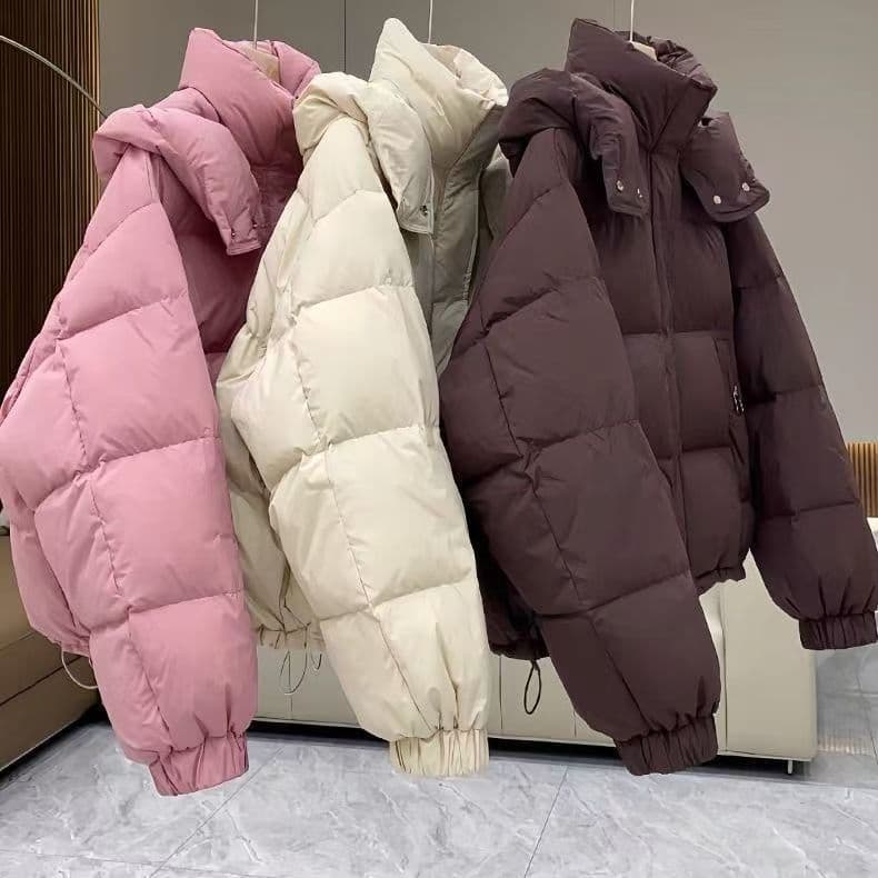 2025 Winter New Korean Style Short Puffer Jacket Thick Warm Cotton Coat Outerwear Women's Clothing Wholesale Source