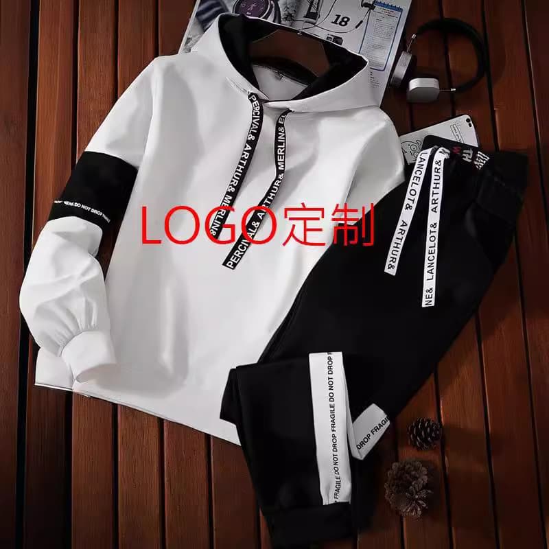 Men's Hoodie Set Autumn New Style Hooded Casual Long Pants Korean Version Slim Fit Two-Piece Trendy Slim Fit Set