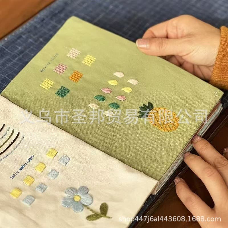 New Basic Stitch Book Lu Embroidery Handmade DIY Embroidery Stitch Book Creative Home Stitch Practice Kit