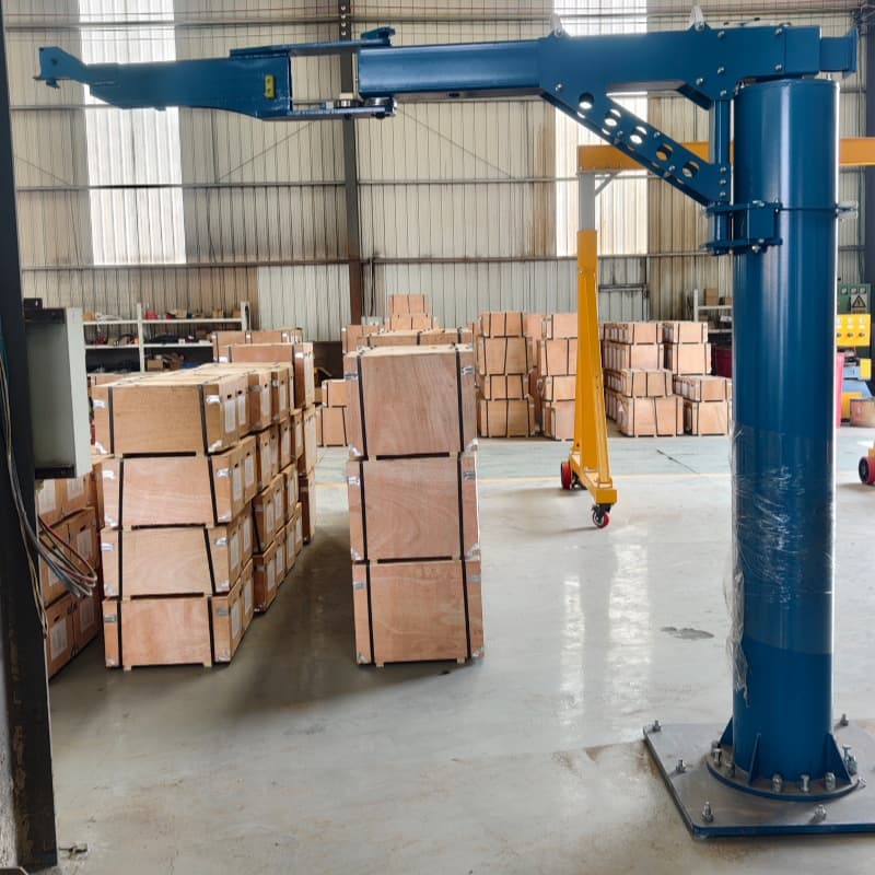Small Capacity Electric Jib Crane, Workshop Material Handling Electric Rotating Jib Crane, Column-Type Jib Crane