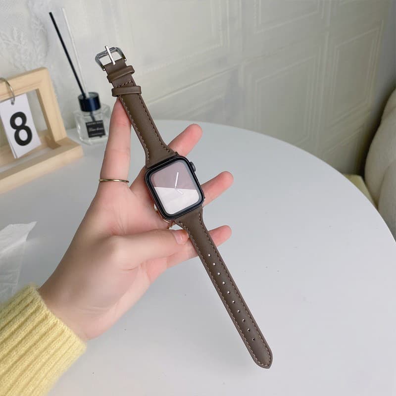 Apple Watch Band Women's Leather Slim Waist Intelligent Watch Strap Compatible with S10se/Ultra Models Other Brands Available
