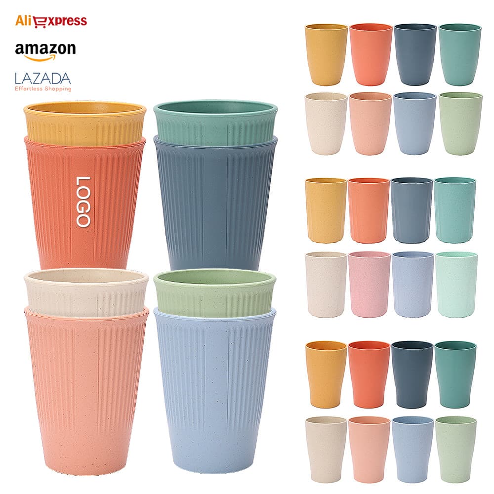 Cross-border Hot Daily Necessity TikTok Wheat Straw Cup, Simple Home Drinking and Mouthwash Cup for Couples' Toothbrushing