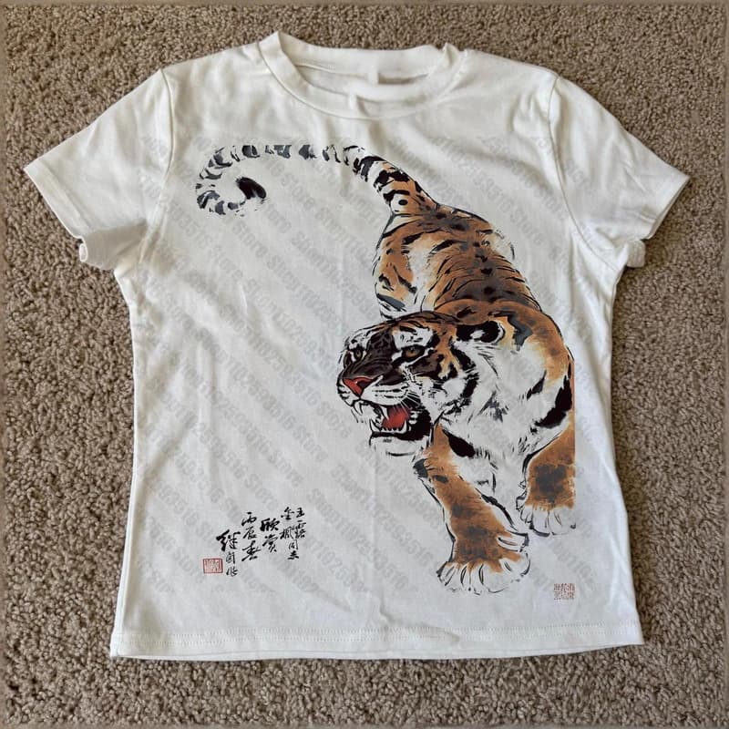 European Size Pure Cotton Japanese Y2K Top Aesthetic Clothing for Women