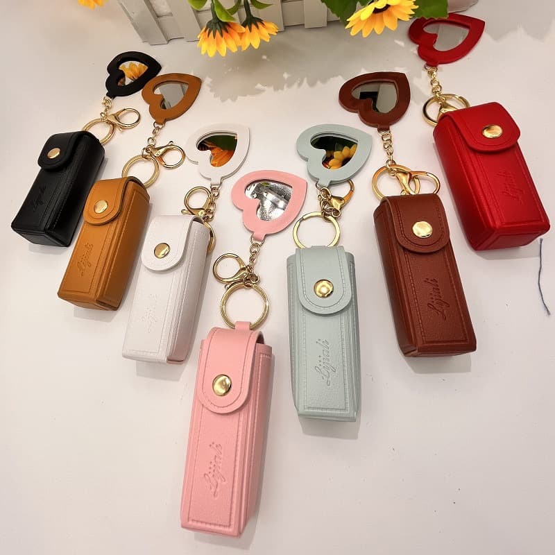 2025 New Logo Design Mini Portable Keychain Pendant PU Leather Bag Accessory Versatile Casual