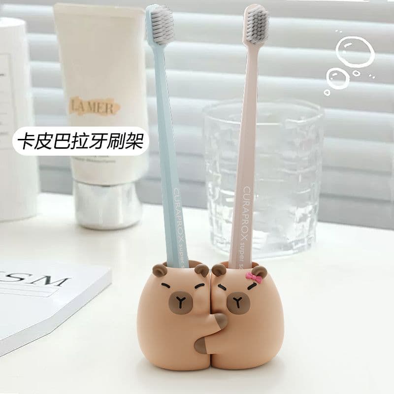 Cartoon Toothbrush Holder Stand, Bathroom Desktop Storage Base Organizer, New Vertical Stand for Bathroom