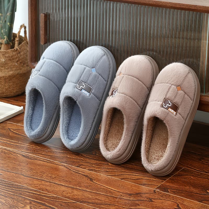 New all-men's extra large size EVA non-slip and wear-resistant home slippers for winter men's embroidered cotton slippers support dropshipping