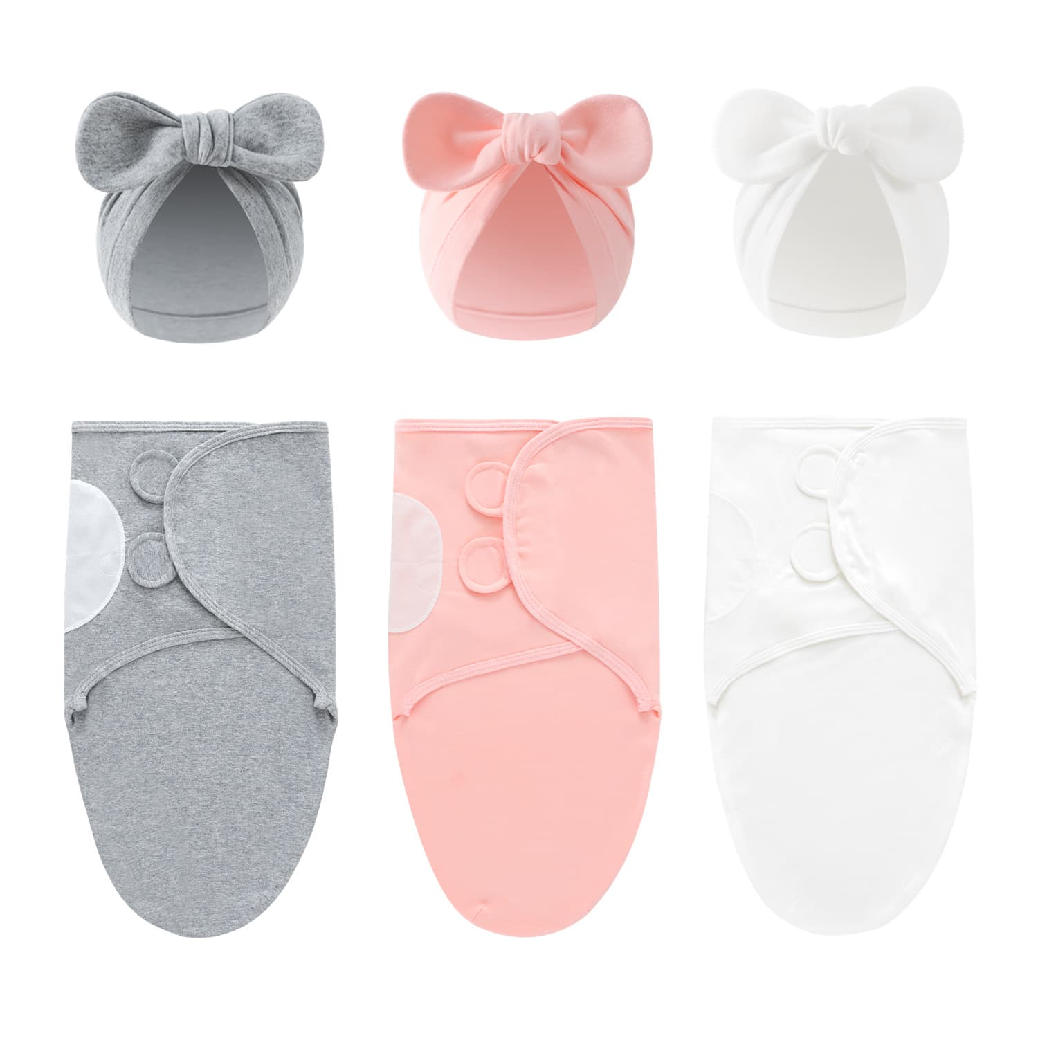 Cross-border Newborn Baby Hat Swaddle Set Anti-startle Sleep Sack Baby Wrap Cotton Swaddle Blanket Anti-kick