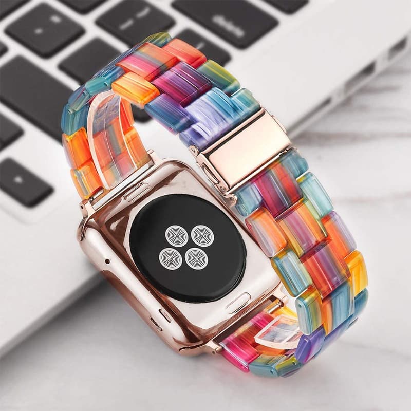 New Spring/Summer Resin iWatch 8th Gen SE Compatible Apple Watch Band Fresh and Fashionable 49mm