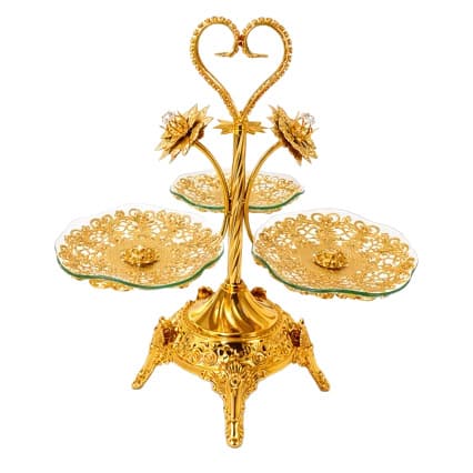 Premium European-American Style Four-Section Round Fruit Tray, Creative Light Luxury Coffee Table Decor, Multi-Layer Three-Tier Viral