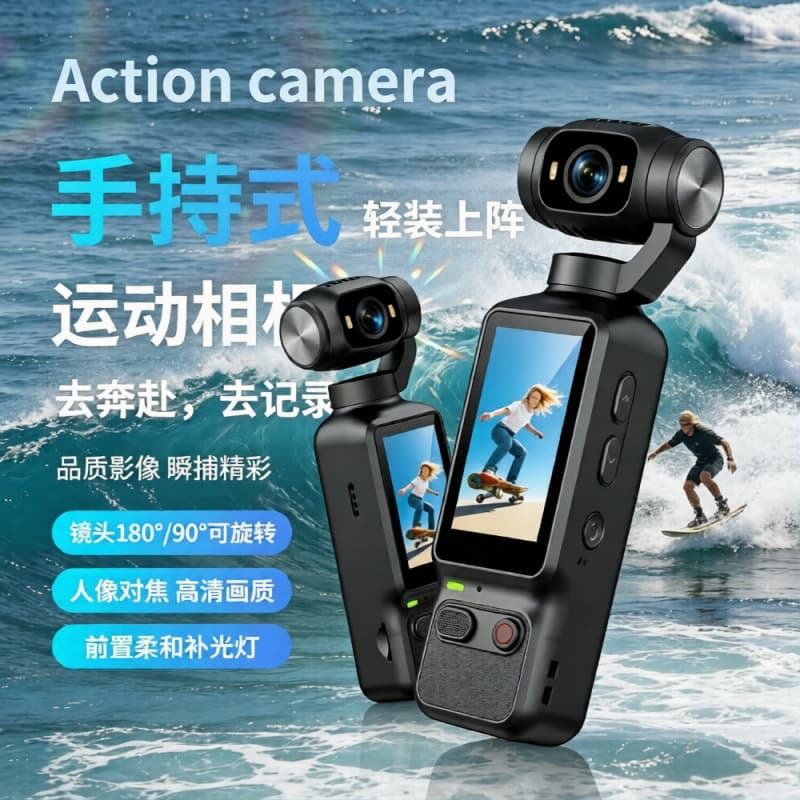 New Handheld Gimbal Camera Pocket Sports Stabilization HD 4K Travel Vlog Camera WiFi Transfer Camcorder