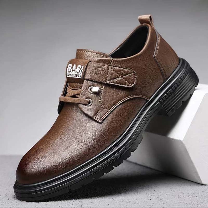 LISER Pilot Men's Loafers Casual Leather Shoes Low Heel Non-Slip Men's Leather Shoes