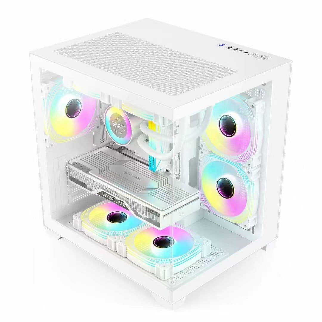 S02 Seaview Desktop Computer Case Glass Side-Transparent Gaming 240mm Liquid Cooling USB 3.0 MATX