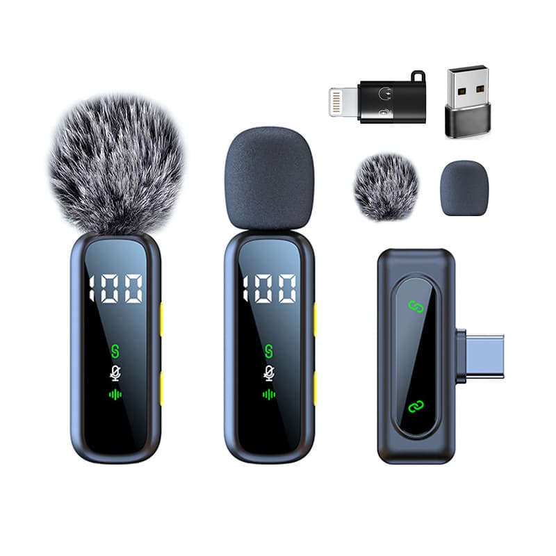 New L06 wireless lapel microphone with intelligent noise reduction, reverb, outdoor HD dual-mic live streaming