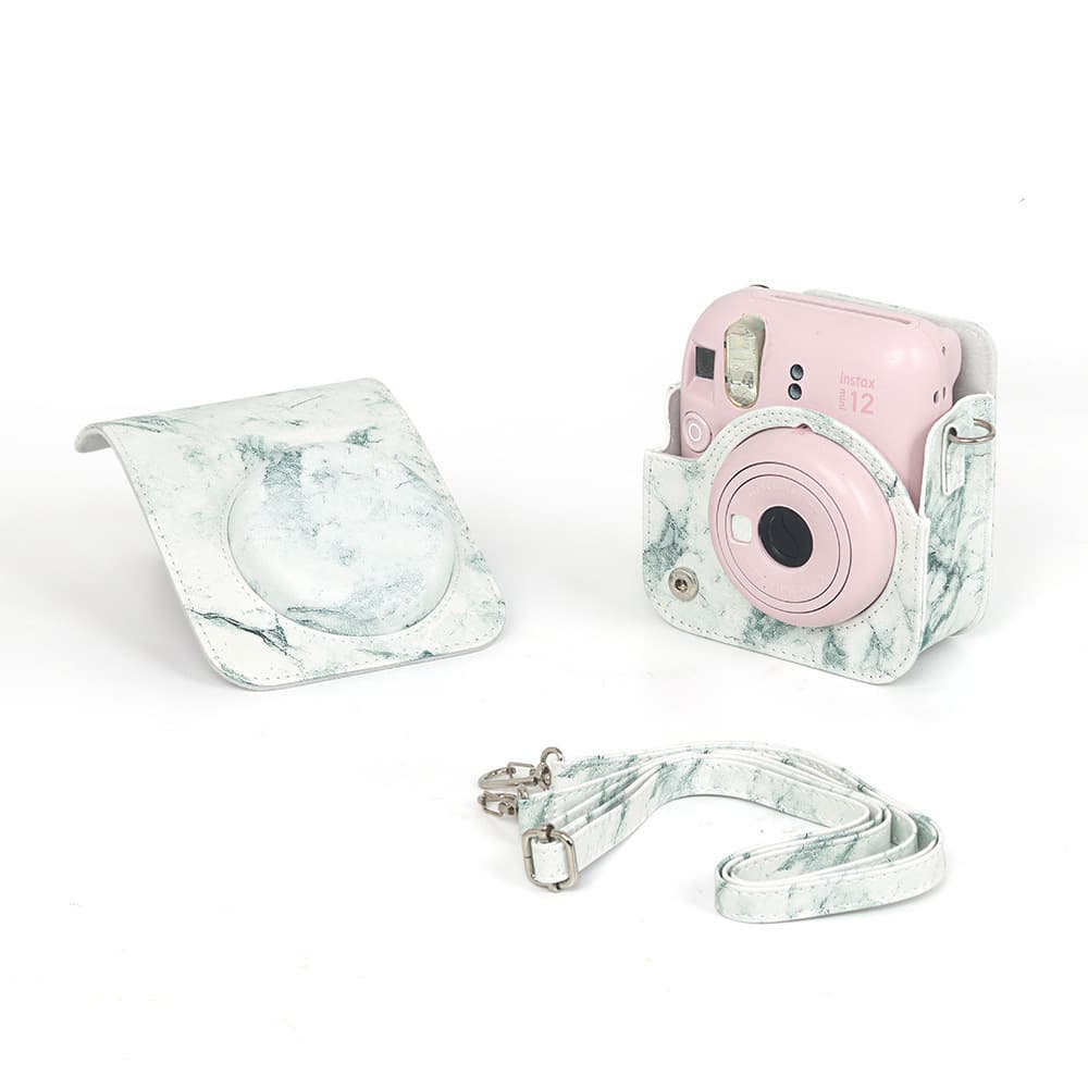Instant Camera Mini 12/11 Marble Pattern Camera Bag Digital Camera Fitted Storage Protective Bag Crossbody Bag